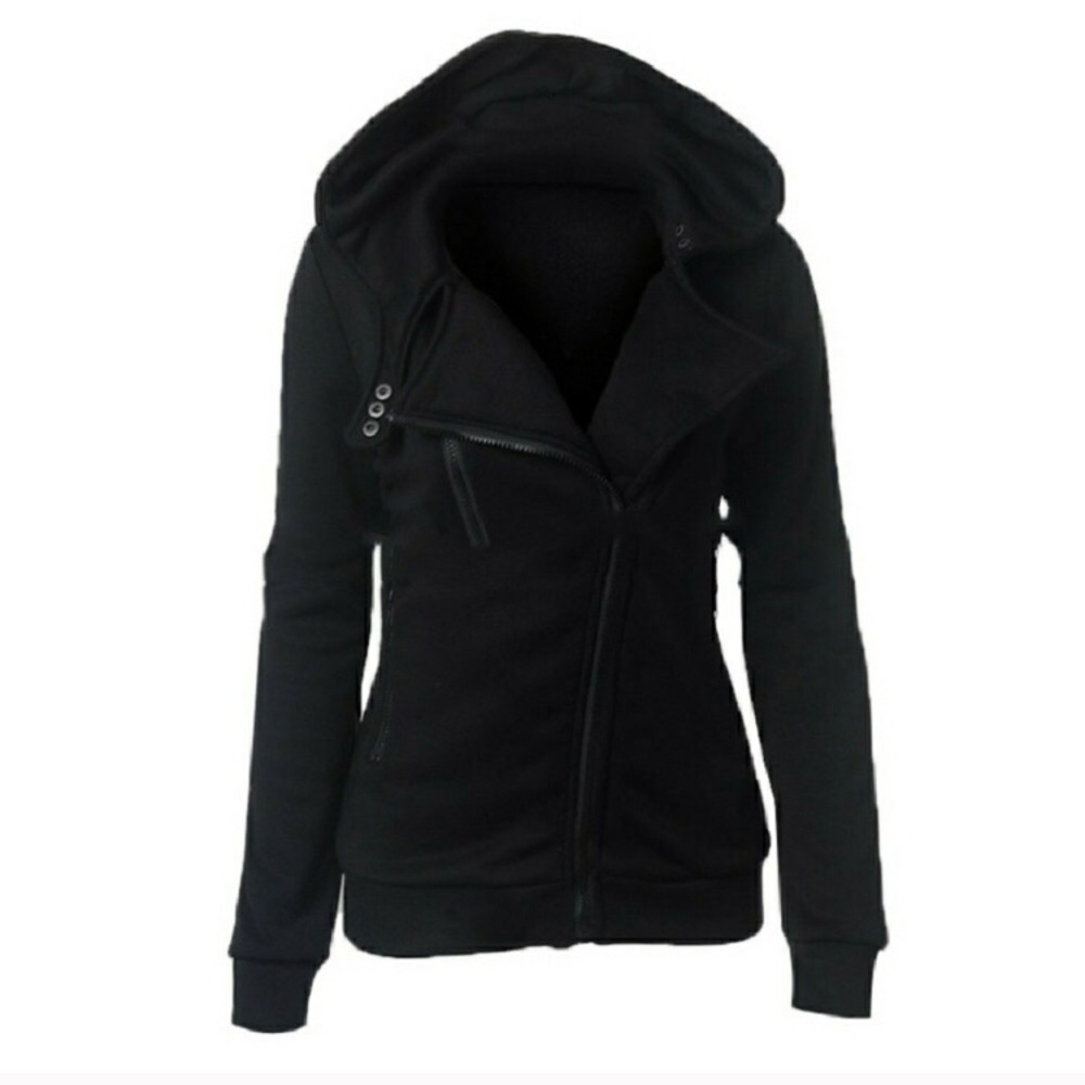 Black hooded zip cardigan